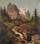 Friedrich Paul Nerly Wellhorn und Wetterhorn oil painting on canvas